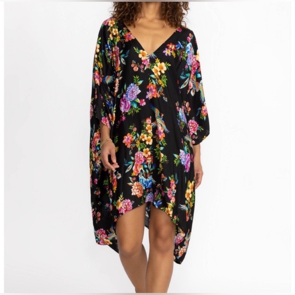 Johnny Was Other - JOHNNY WAS Sognatore Nero Floral Hi Low Kaftan NWT